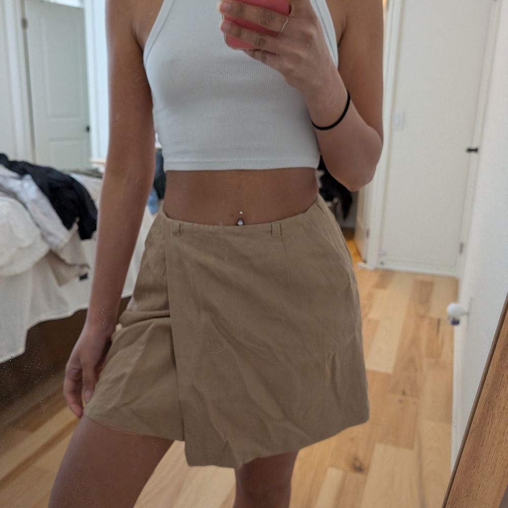 vintage ann taylor Wrap Linen mini skirt